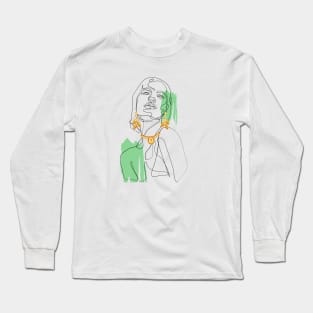 Abstract face modern girl Long Sleeve T-Shirt